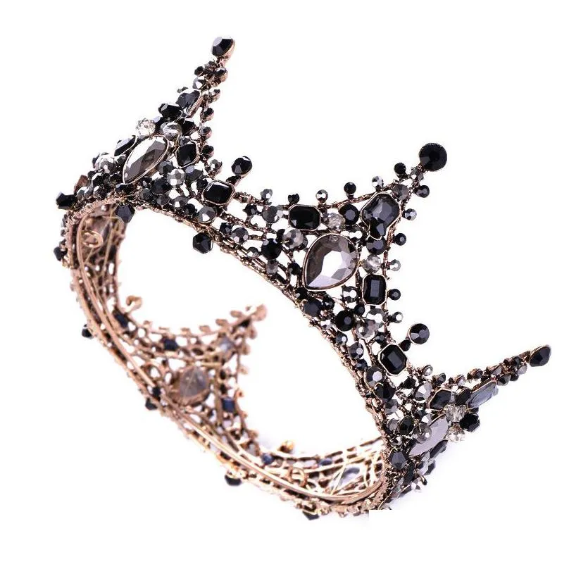 new black princess headwear chic bridal tiaras accessories stunning crystals pearls wedding tiaras and crowns 12102