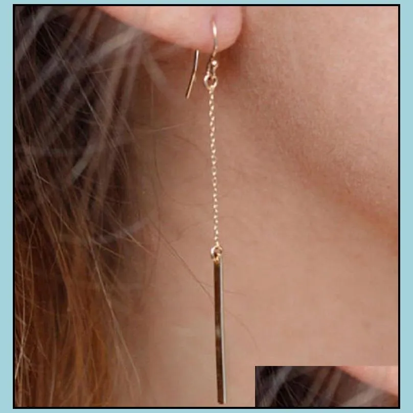 siamese earrings geometric rectangular pendant earrings female female party gift personality cube long earrings