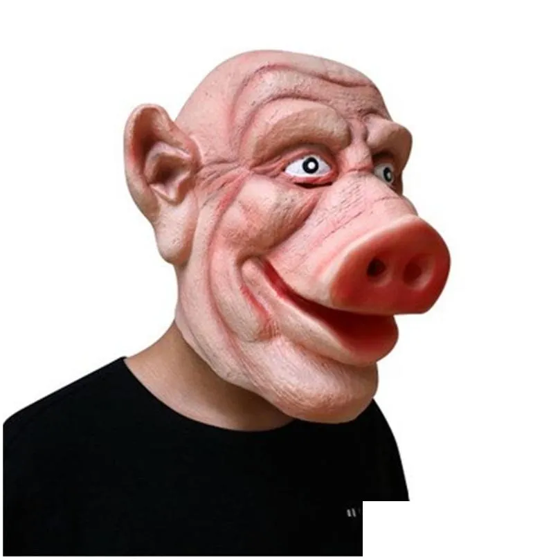 funny terror pig mask high quality latex pighead masks headgear halloween party supply man and women use wholesale 35cs h1