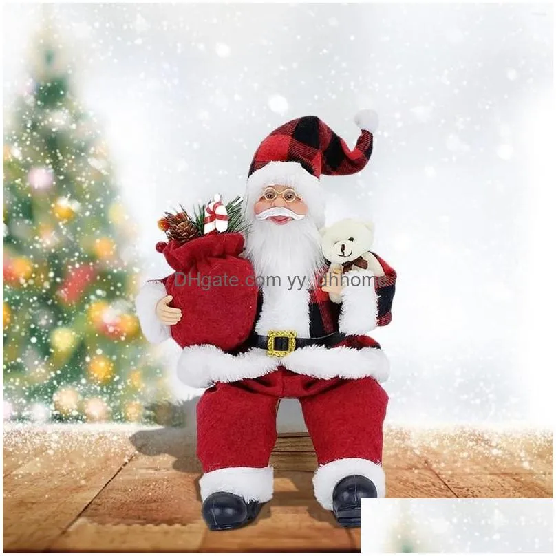 christmas decorations sitting old man doll ornaments child gift toy merry for home navidad gifts year 202258