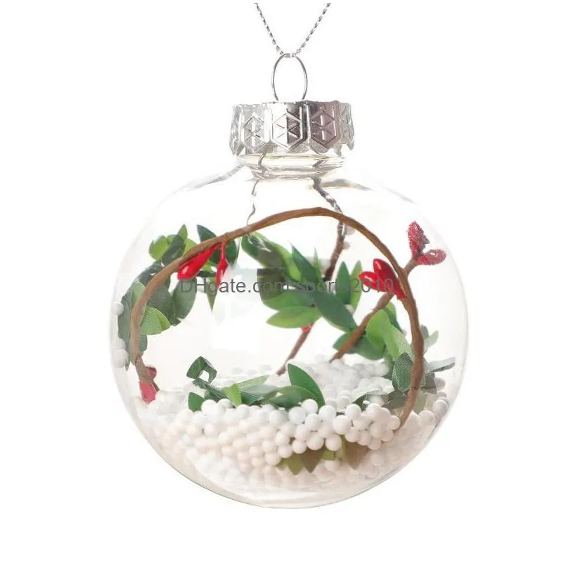 christmas decorations 1pcs tree transparent ball pendants plastic clear bauble gift ornaments xmas party wedding hanging pendant