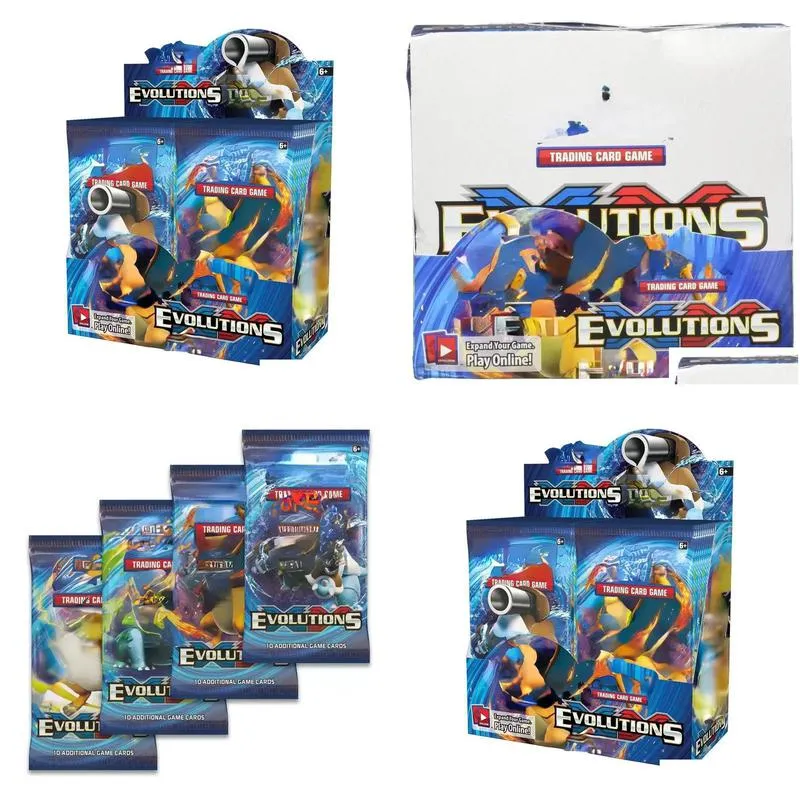 324 pcs cards tcg xy evolutions booster display box 36 packs hot game kids collection toys gift paper