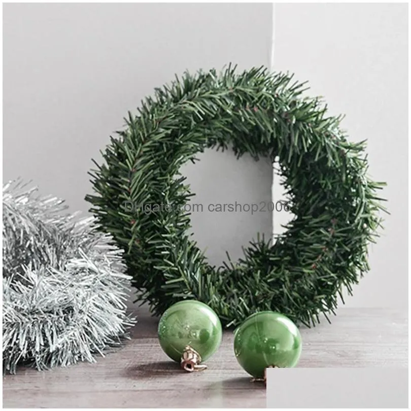 christmas decorations 5.5/11m green garland wreath xmas home party tree decoration pine rattan hanging ornaments pleasurechristmas