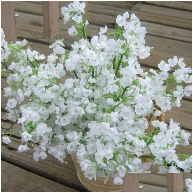 pure white wedding decorations artificial flowers simulation soft silicone gypsophila bouquets weddings decor flower 1 97rs