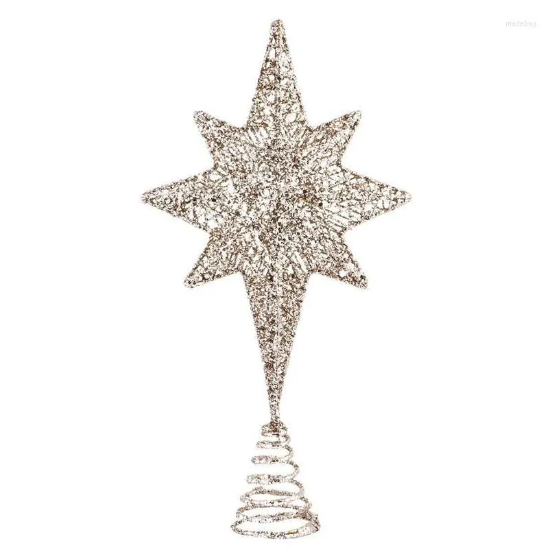 christmas decorations 1pc eight pointed star tree topper xmas ornament for home party projector decoration toppers