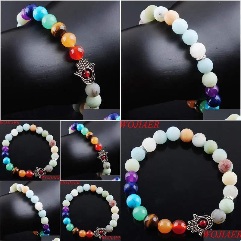  8mm natural amazonite stone round beads palm strands bracelets 7 chakra healing mala meditation women jewelry k3260