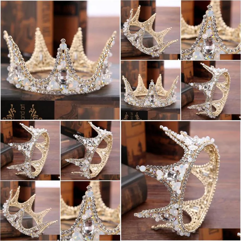 2021 new beautiful princess headwear chic bridal tiaras accessories stunning crystals pearls wedding tiaras and crowns 12114