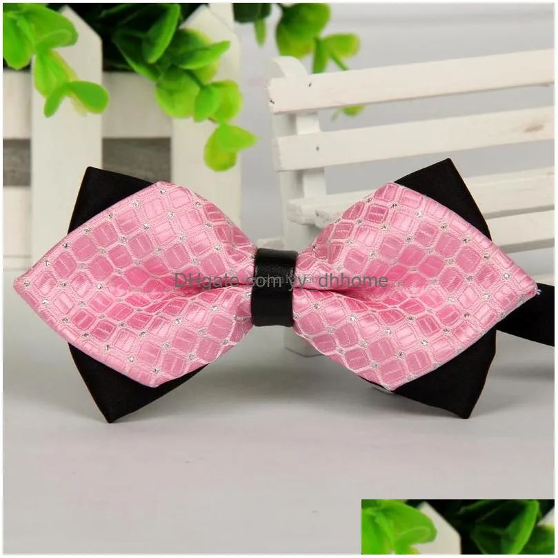 fashion mans engagement wedding ties dress elegant adjustable bow tie plaid pattern business suit shirt bowtie fashion