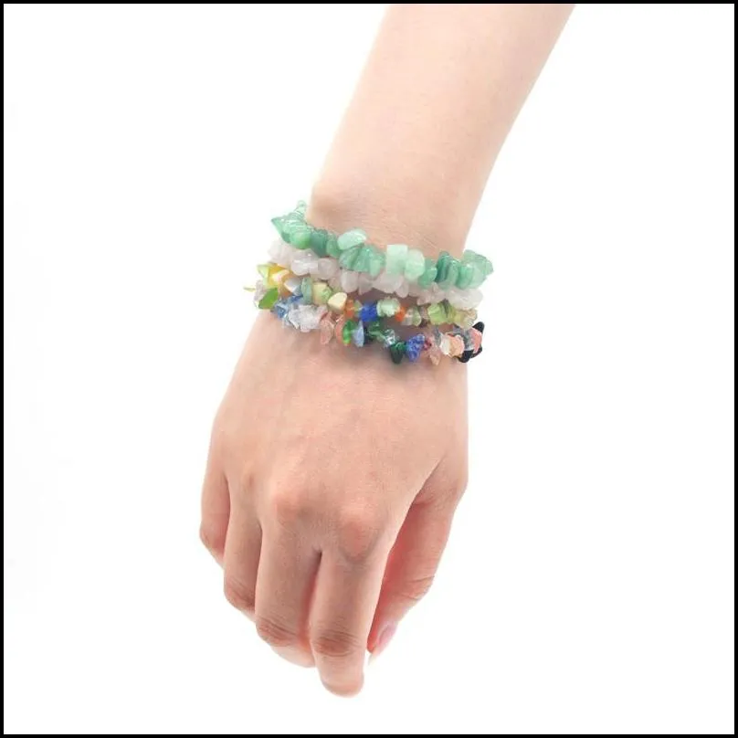 24pc summer natural stone bracelets crystal bracelet bangles quartz gravel crystal beads jewelry bracelet men and women