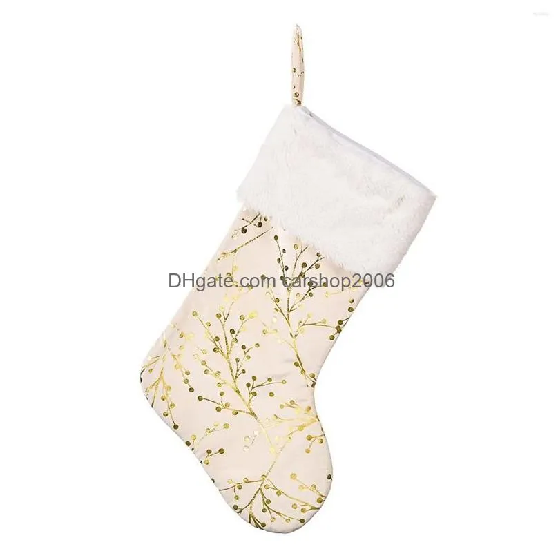 christmas decorations tree skirt large golden pattern xmas mat with white plush edge for home decor