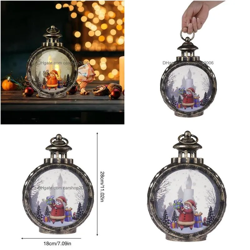 christmas decorations santa claus lantern light with led candle for home navidad tree ornaments xmas gifts