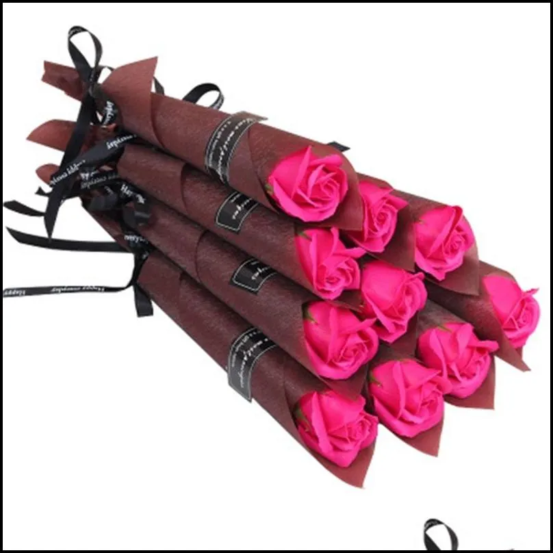 lovers soap flower valentines day single branch bouquet artificial rose wedding mothers days supply 0 95xl h1