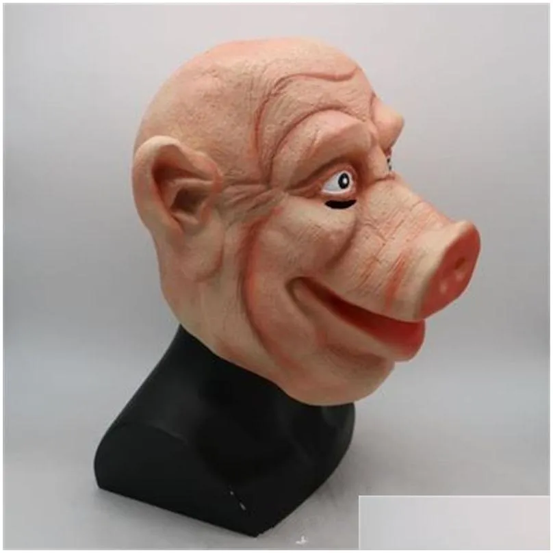 funny terror pig mask high quality latex pighead masks headgear halloween party supply man and women use wholesale 35cs h1