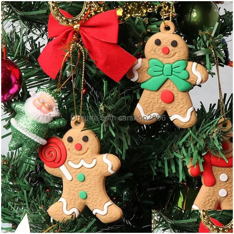christmas decorations 6/12pcs gingerbread man tree pendant decoration home penda