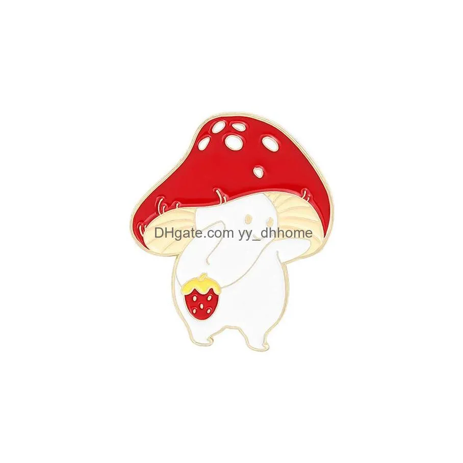 music mushroom brooches pins cartoon enamel lepal pins badge for women men kids fashion jewelry