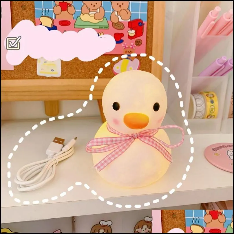 duck decorative lamp baby night light led lights room cute animal lighting bedroom decor kids room decoration luminaria gift 197 n2