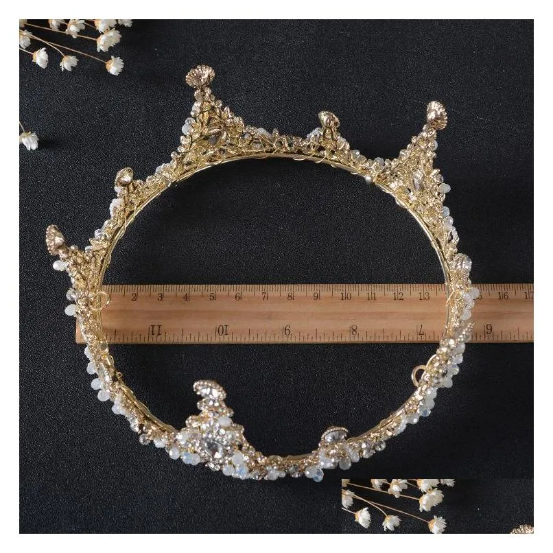 shallow jin bai drill crystals wedding tiaras and crowns bridal tiaras accessories full small pearls bridal tiaras crowns hg859