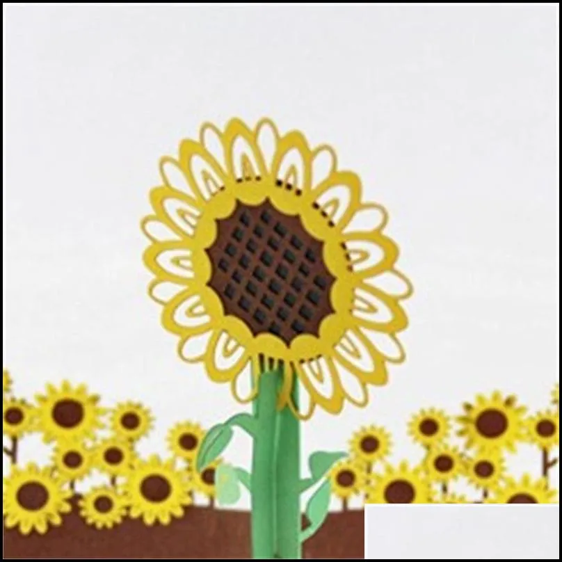 wedding birthday party invitation cards 3d sunflower invitations favor new year sunny flower greeting card 6 5qy hh