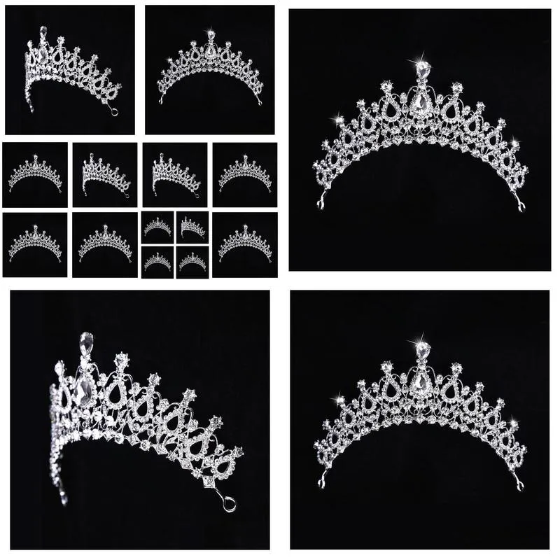 2021 gold princess headwear chic bridal tiaras accessories stunning crystals pearls wedding tiaras and crowns 121710