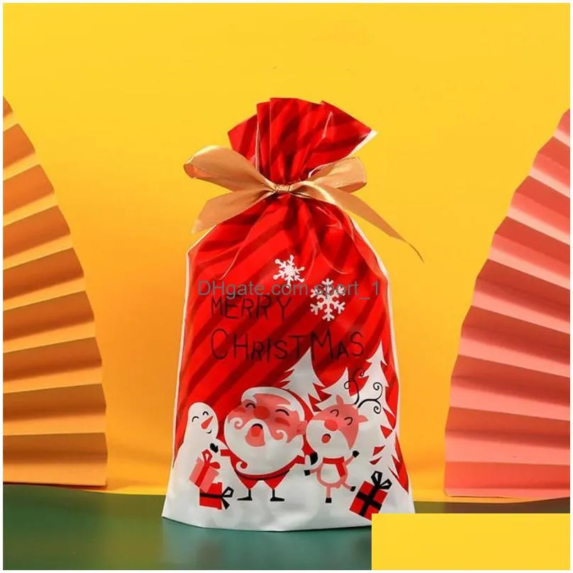 christmas decorations 10pcs gift bag snowflake elk santa claus candy bags merry for home yearchristmas