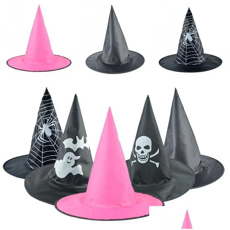 halloween hat decorations hats fashion cap wizard magic spire easter skull circular ghost spider black party 2 8mx f2