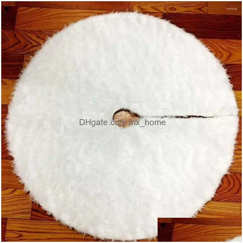 christmas decorations tree skirt large snowy white faux fur xmas for indoor outdoor decor