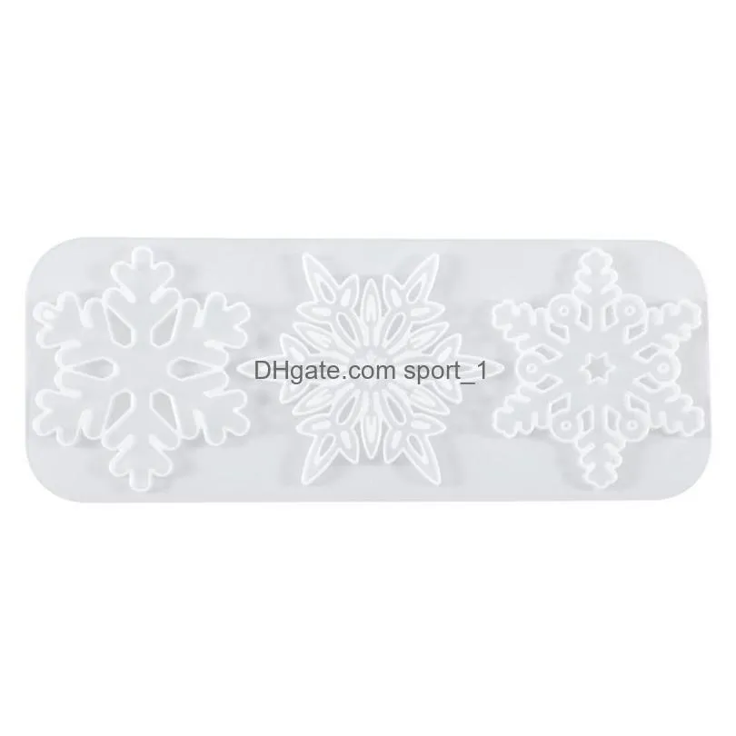 christmas decorations diy crystal epoxy mold threelink snowflake pendant casting silicone handmade making decorative tool