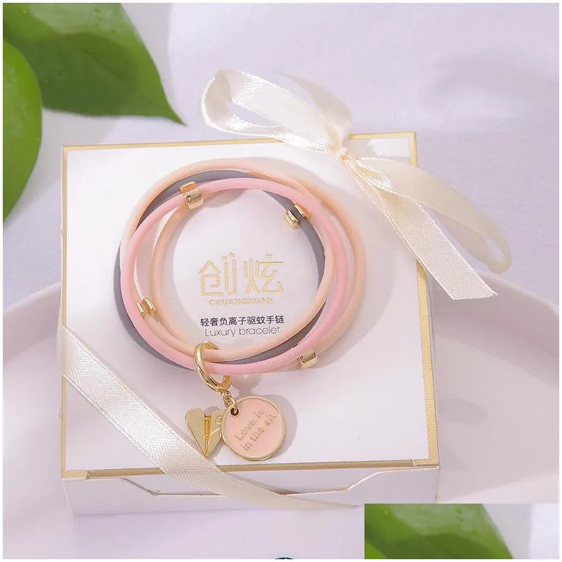 silicone mosquito repellent bracelet plant  oil outdoor anion valentines day gift love pendant drive midge function
