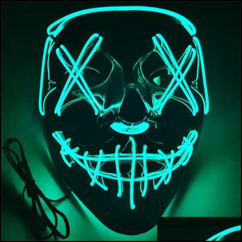 halloween mask led light up funny masks the purge election year great festival cosplay costume supplies party mask 1055 b3