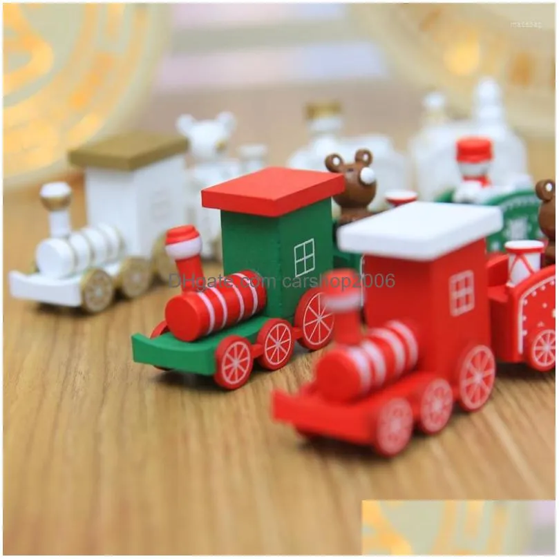 christmas decorations happy year 2023 wooden train ornament merry decoration for home table xmas gifts noel natal navidad 2022