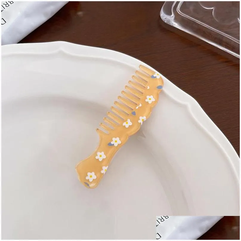 cute comb hair clip female side bangs clips headdress small flower duck beak personality net red summer