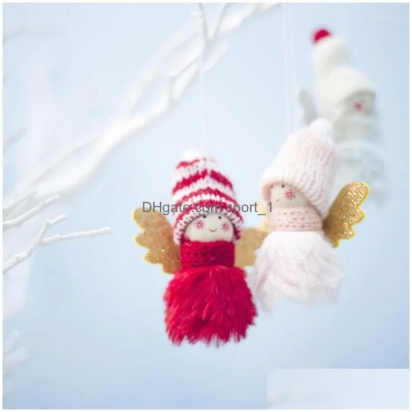 christmas decorations mini cute plush angel doll girl tree pendants ornaments home decoration xmas festival diy hanging 1118