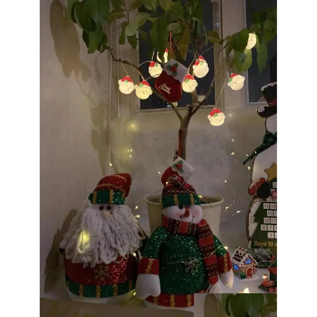 christmas decorations tree 10/20pcs led snowman garland string light merry for home 2022 year cristmas ornament giftschristmas
