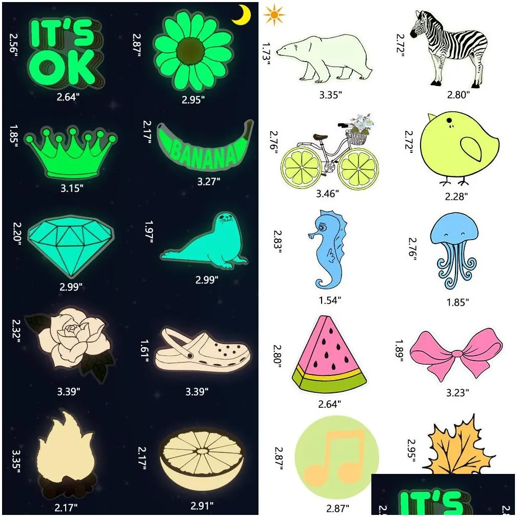 30pcs glow in the dark stickers for kids room decoration party gift diy laptop waterbottle luggage scrapbook decals