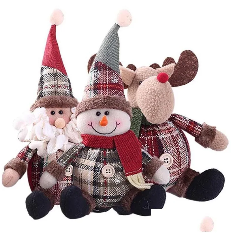 christmas decorations dolls home pendants santa claus snowman elk toys xmas figurines gift for kids tree hanging ornamentchristmas