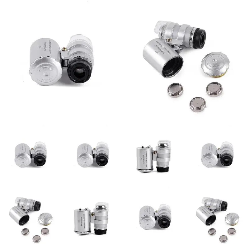 60x handheld mini pocket microscope loupe jeweler magnifier led light easy to carry with a magnifying glass