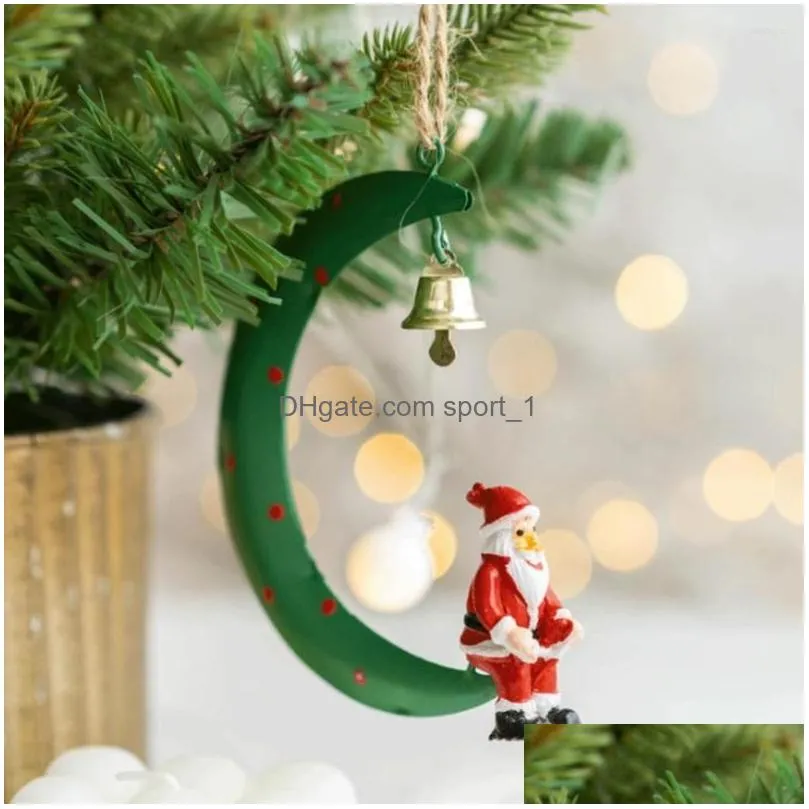 christmas decorations adorable moon shape hanging decor beautiful exquisite resin pendant party decoration xmas gifts