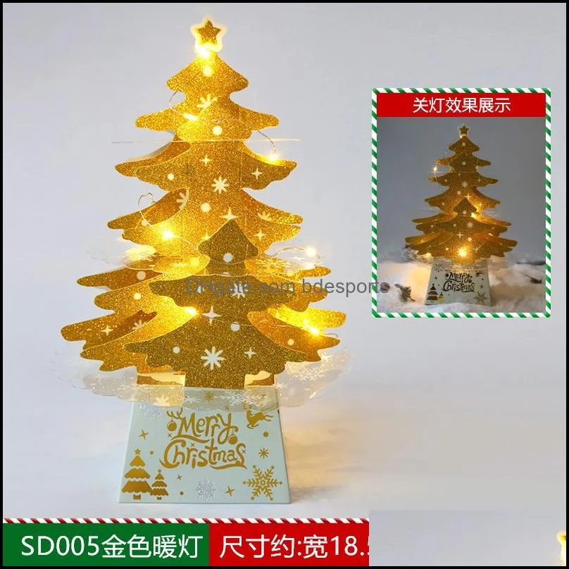 christmas tree table decoration supplies mini desktop card decorations christmas trees with lights novelty gifts 11bq d3