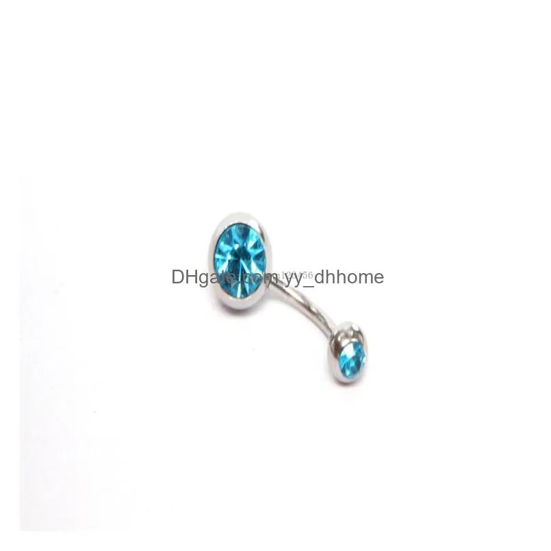 crystal piercing belly rings stainless steel belly button ring women fashion body jewelry