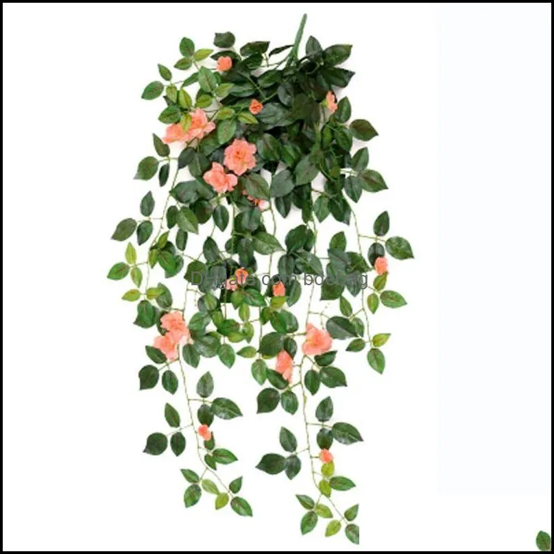 simulation artificial hang baskets flower fake rose vines wedding wall hanging foliage flowers home garden decor 10 35mh ii