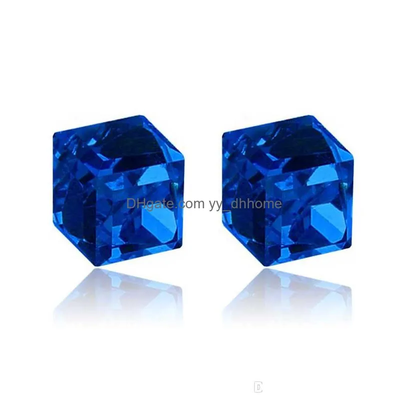 zircon cube magnetic stud slimming earrings health nonpierced earring magnets jewelry men women