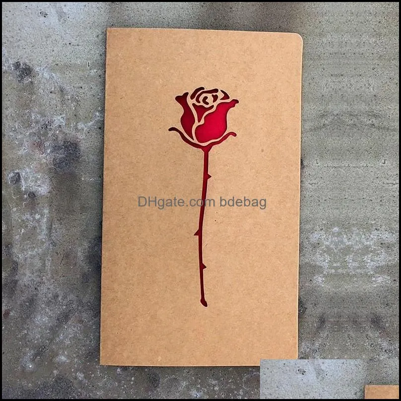 retro laser wedding invitation for mother day valentine greeting cards rectangle kraft paper blessing card high quality 0 95mg bb