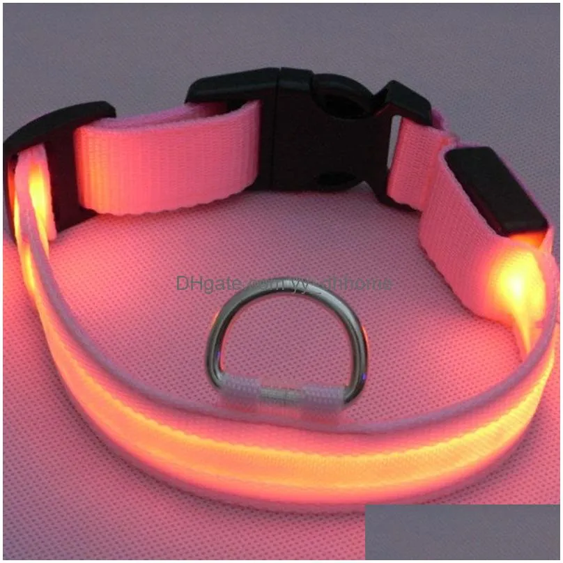 night led flash dog collars dog adjustable safety led light leash puppy dog collars home pet supplies