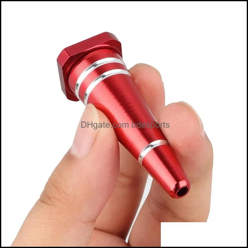 the new mini metal traffic cone shaped smoking pipes aluminum alloy 60mm multicolor snuff bottle smoke accessories 3 61gl t2