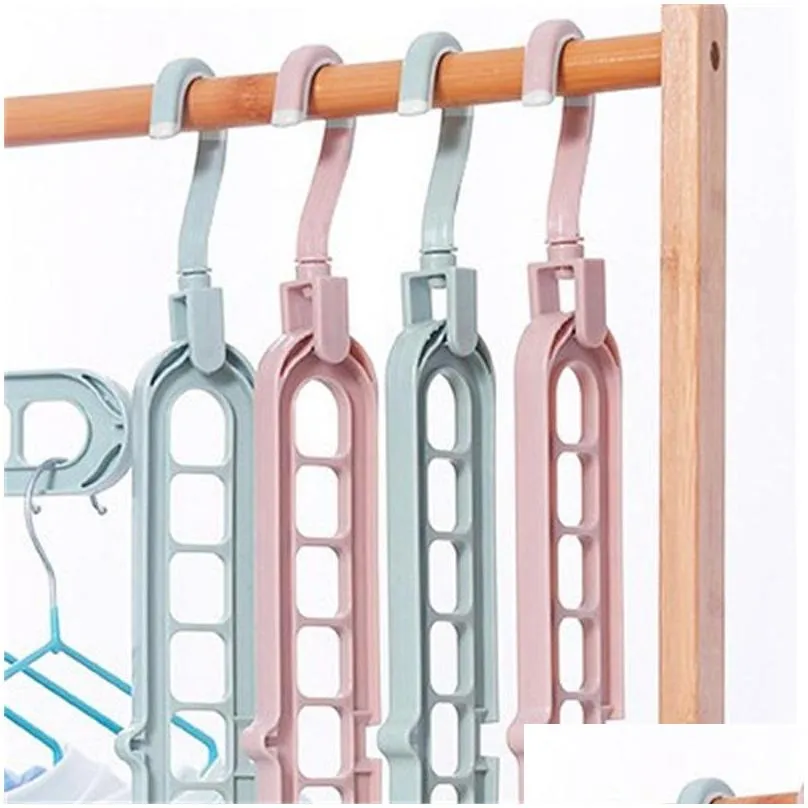 solid color multifunctional clothes hanger folding storage stand rotation rack antiskid drying closet organizer accessories 1 2wh b2