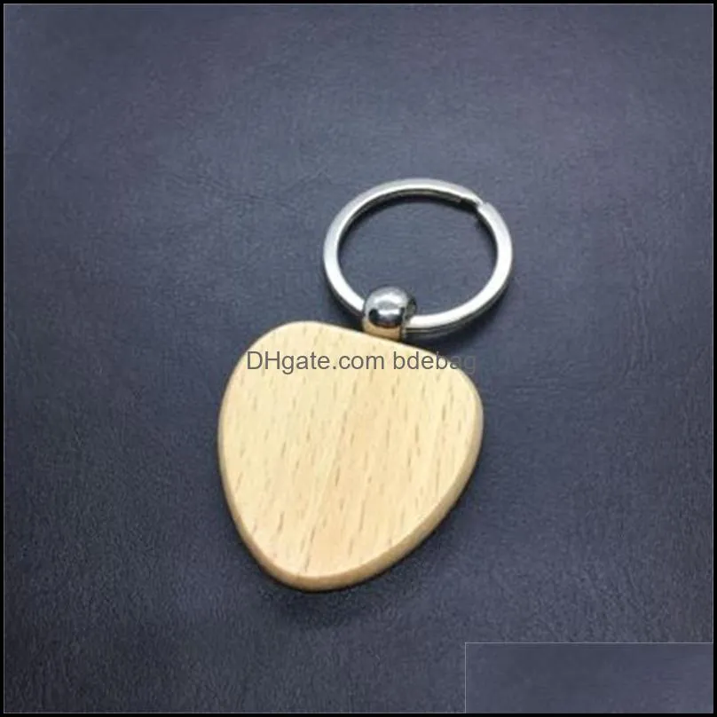 customized blank round heart square shape wood keychains creative wooden key buckle wedding birthday gift for man and women 1 45rt h1