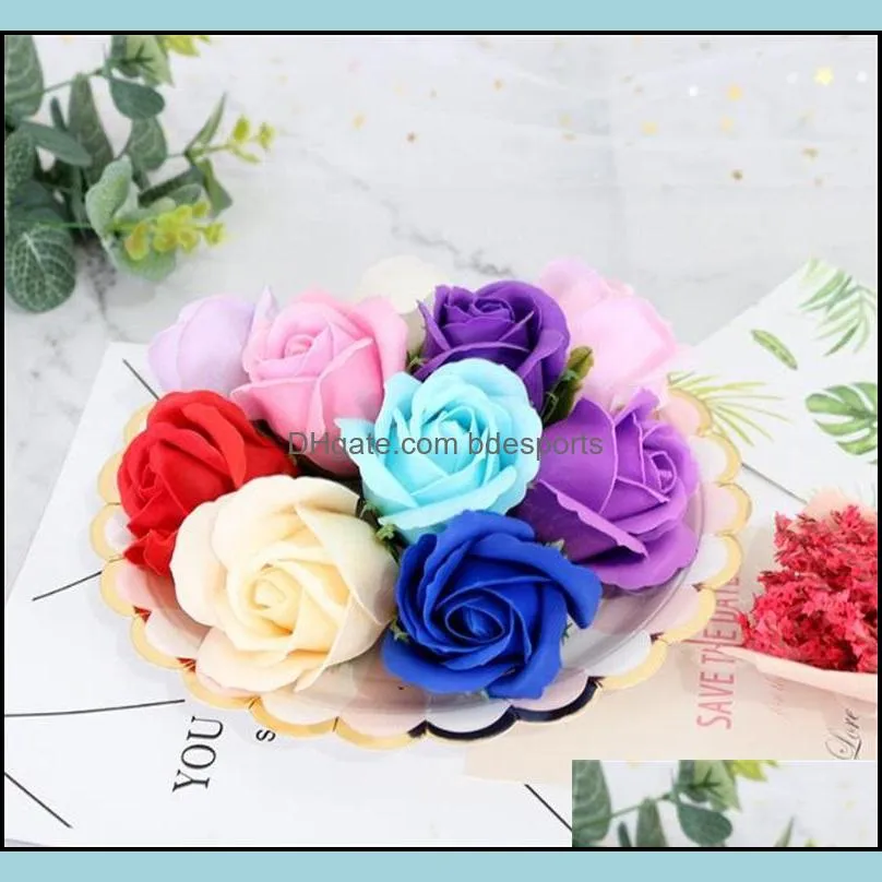 50pcs artificial holding flowers rose soap flower head diy gift for valentines day mothers day wedding home decor scrapbooking 1356