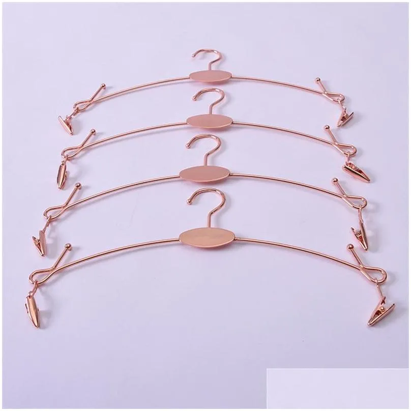 clothes hangers underwear with big hook metal rose gold color popular costume props racks bra torage holders 1 35hd e1