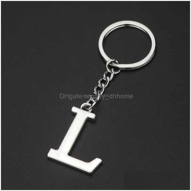 26 english initial key ring metal alphabet letter keychain handbag hangs fashion jewelry