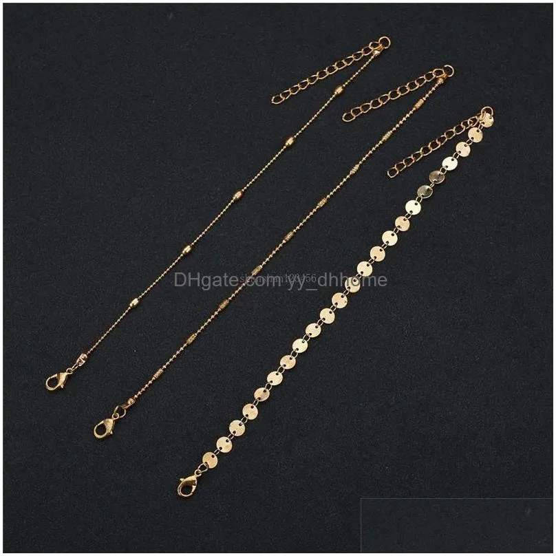 gold coins anklet chain women summer beach multi layer wrap foot chains bracelet fashion jewelry